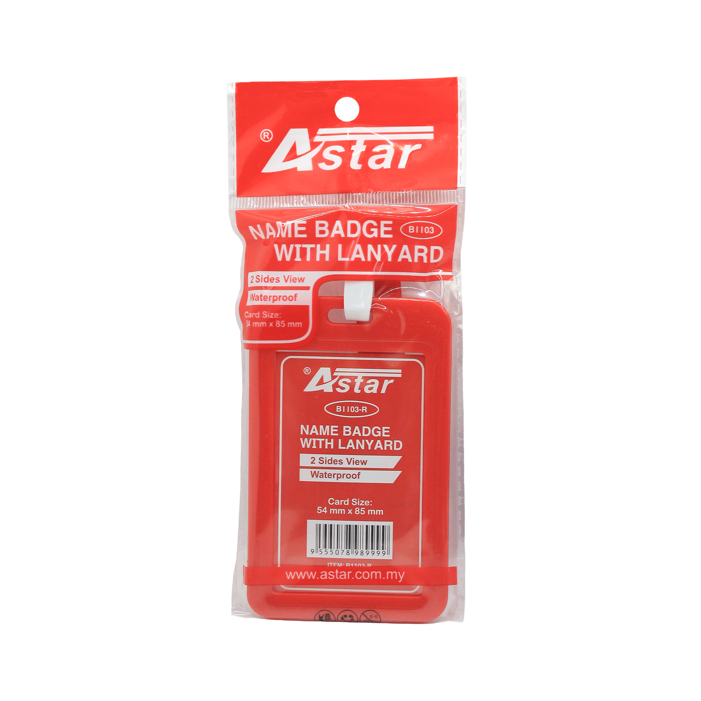 B1103-R - ASTAR NAME BADGE WITH LANYARD
