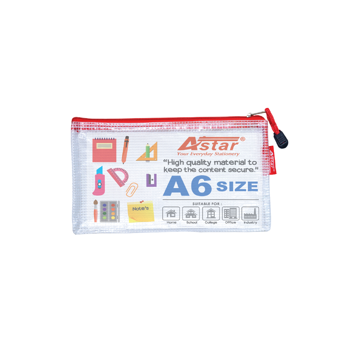 ZB6811-M - ASTAR A6 SOFT MESH VINYL ZIPPER BAG