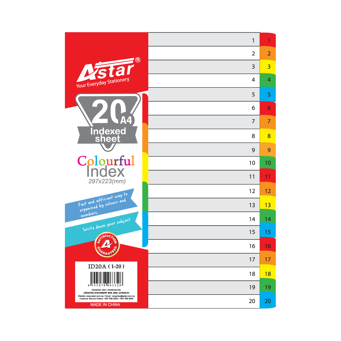 ID20A - ASTAR INDEX DIVIDER