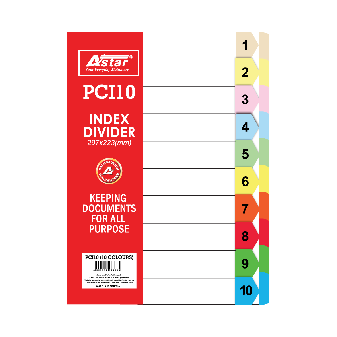 PCI10 - ASTAR INDEX DIVIDER