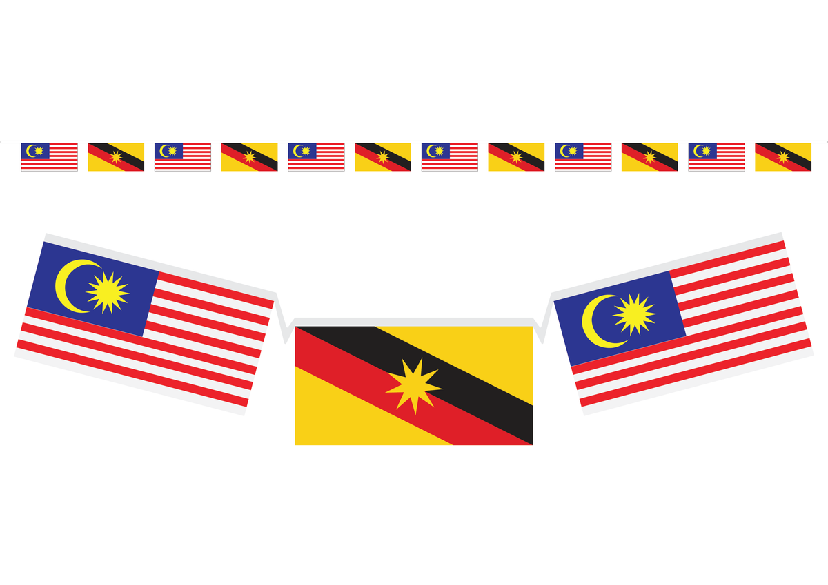 FL12MS ASTAR MALAYSIA-SARAWAK BUNTING FLAG