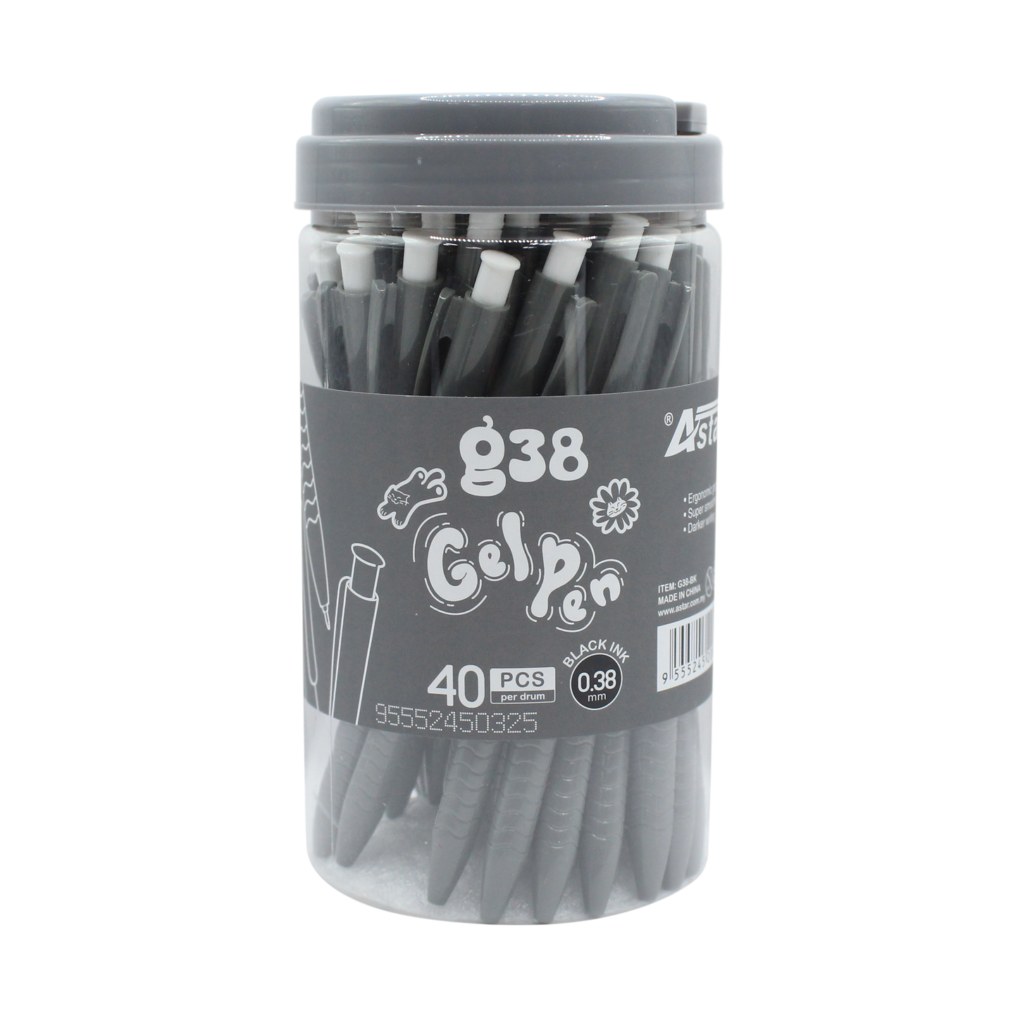 G38-BK ASTAR G SERIES GEL PEN
