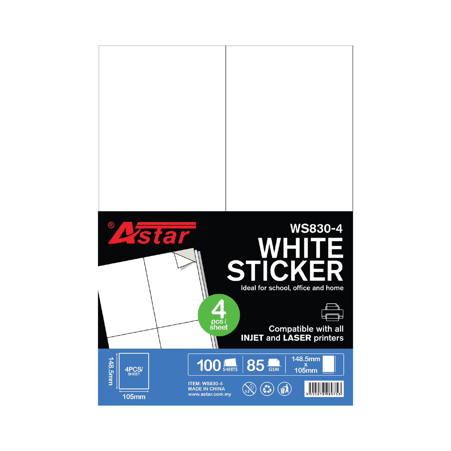 WS830-4 - ASTAR A4 STICKER