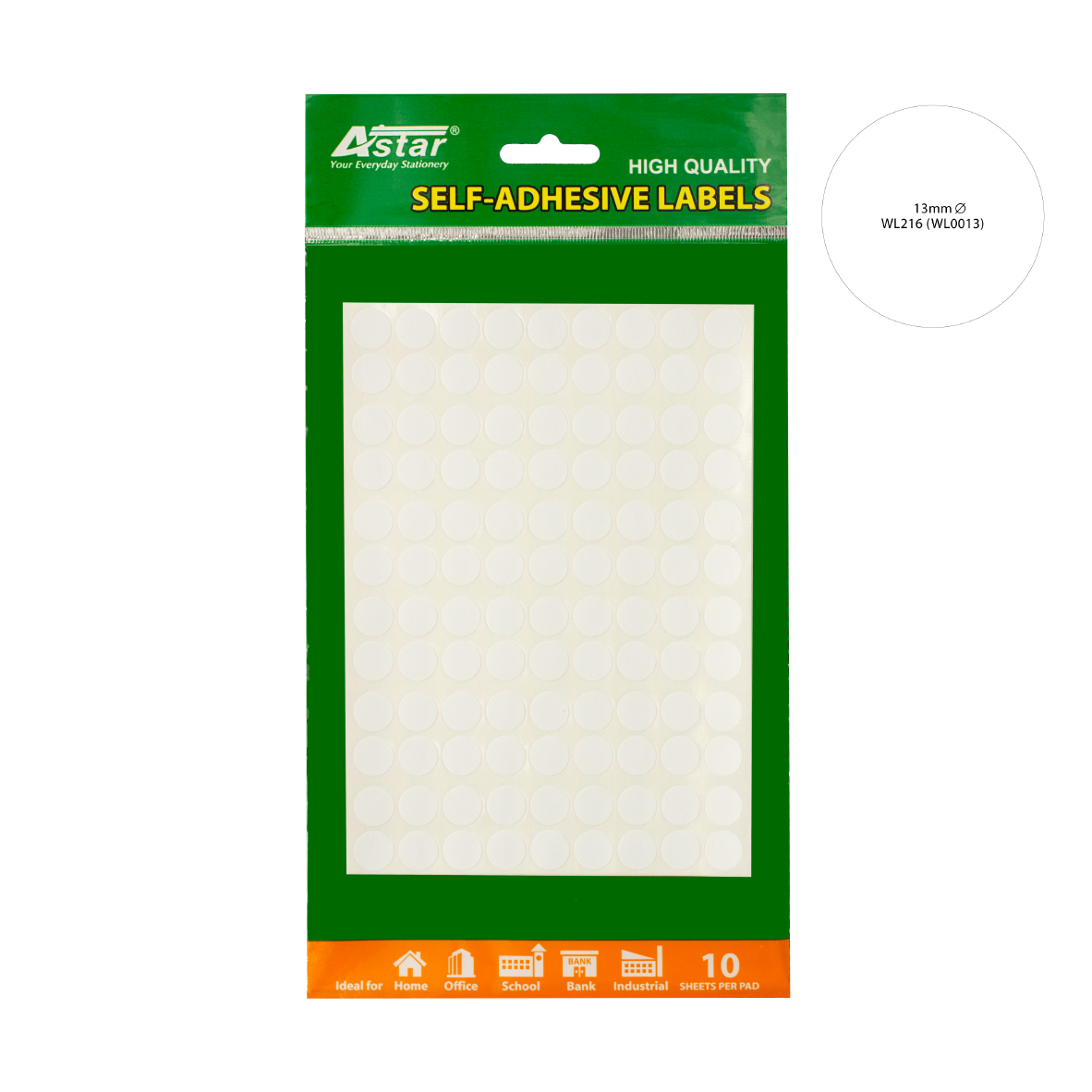 WL0013 - ASTAR SELF-ADHESIVE LABEL