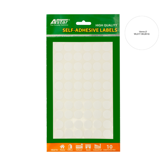 WL0016 - ASTAR SELF-ADHESIVE LABEL