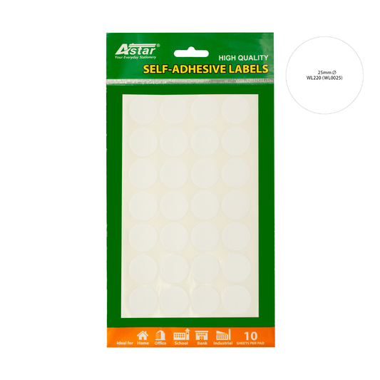 WL0025 - ASTAR SELF-ADHESIVE LABEL