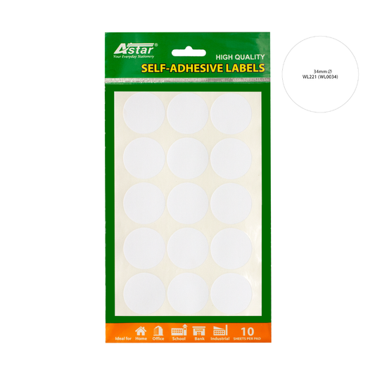 WL0034 - ASTAR SELF-ADHESIVE LABEL