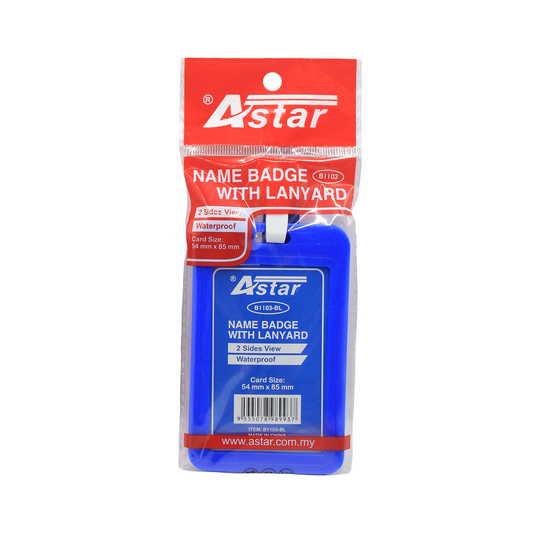 B1103-BL - ASTAR NAME BADGE WITH LANYARD
