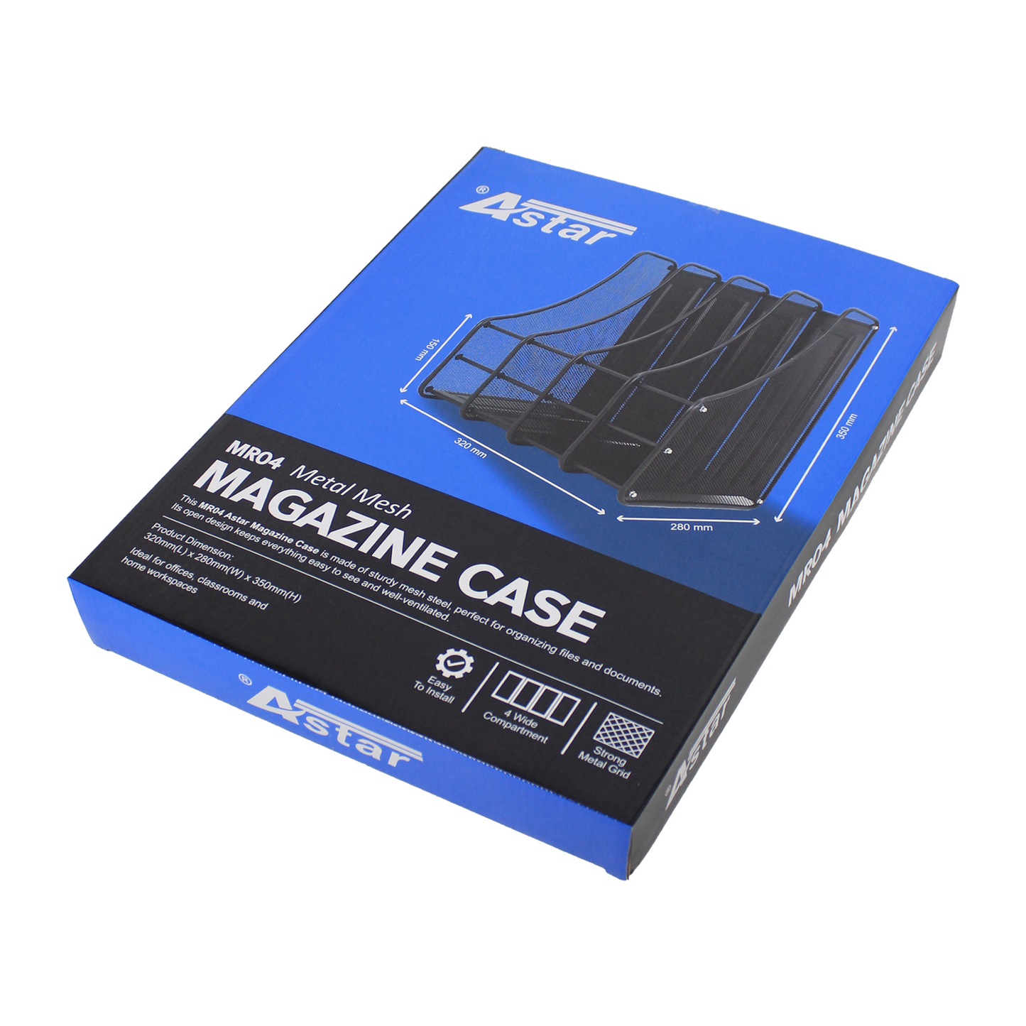 MR04 - ASTAR 4 SECTION A4 METAL MESH MAGAZINE RACK