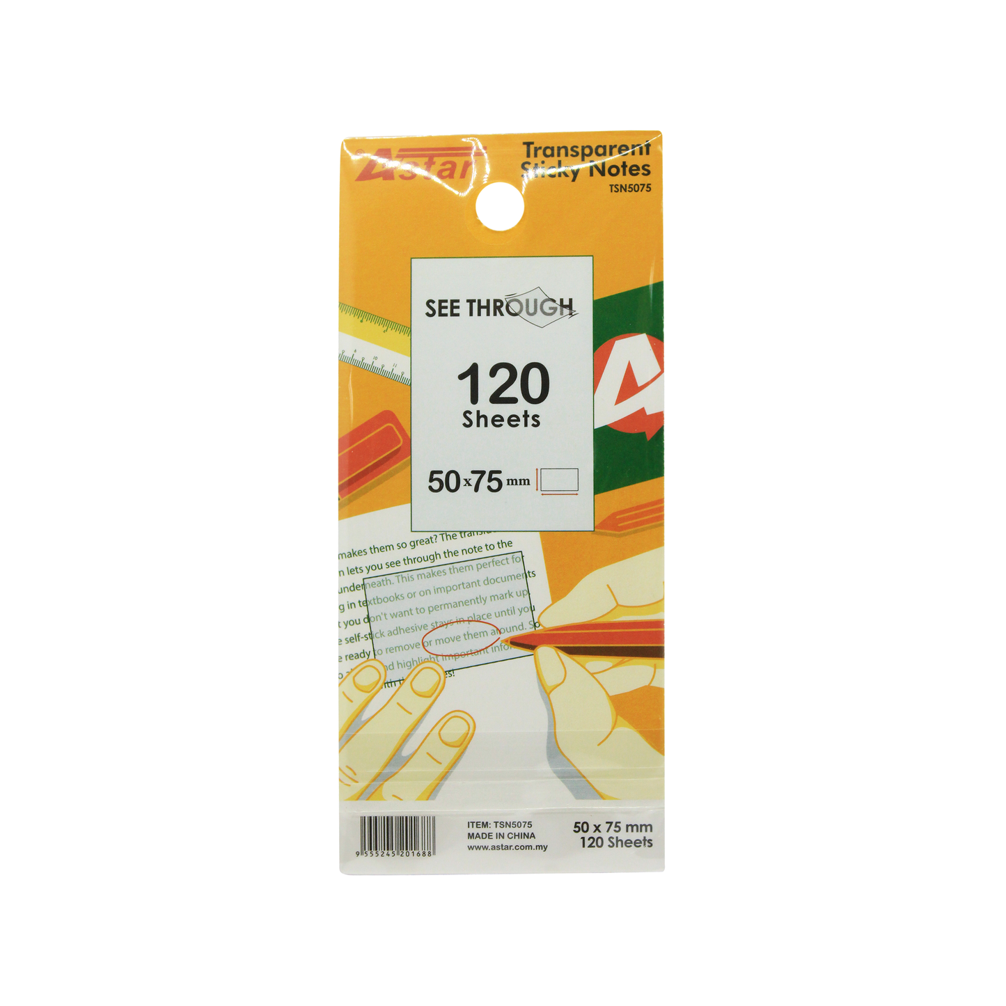 TSN5075 - ASTAR TRANSPARENT STICKY NOTE