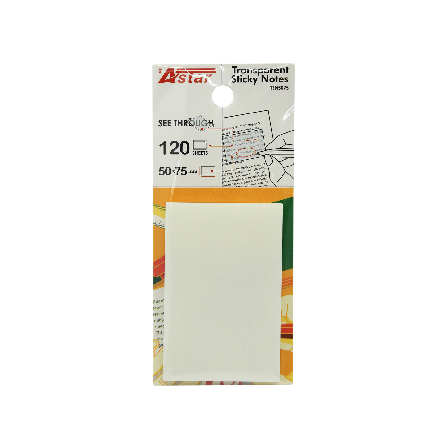 TSN5075 - ASTAR TRANSPARENT STICKY NOTE