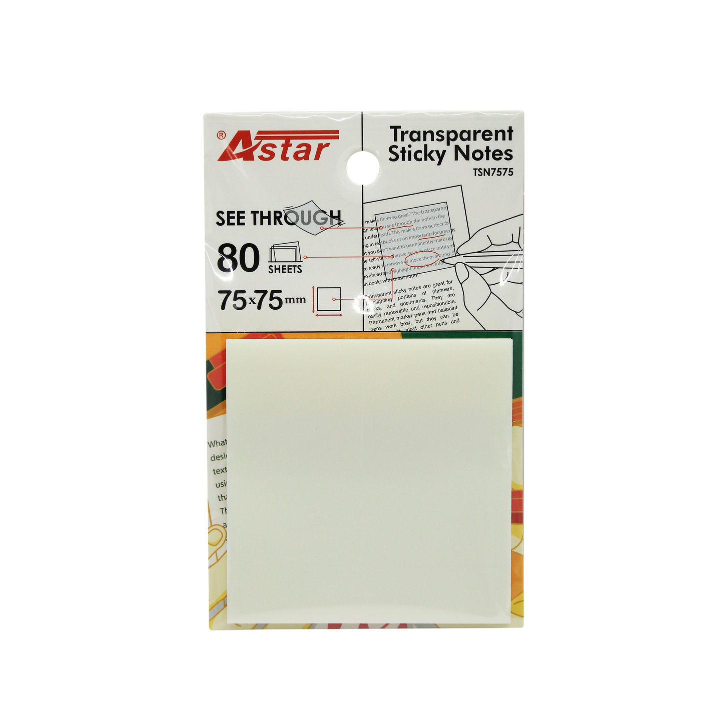 TSN7575 - ASTAR TRANSPARENT STICKY NOTE