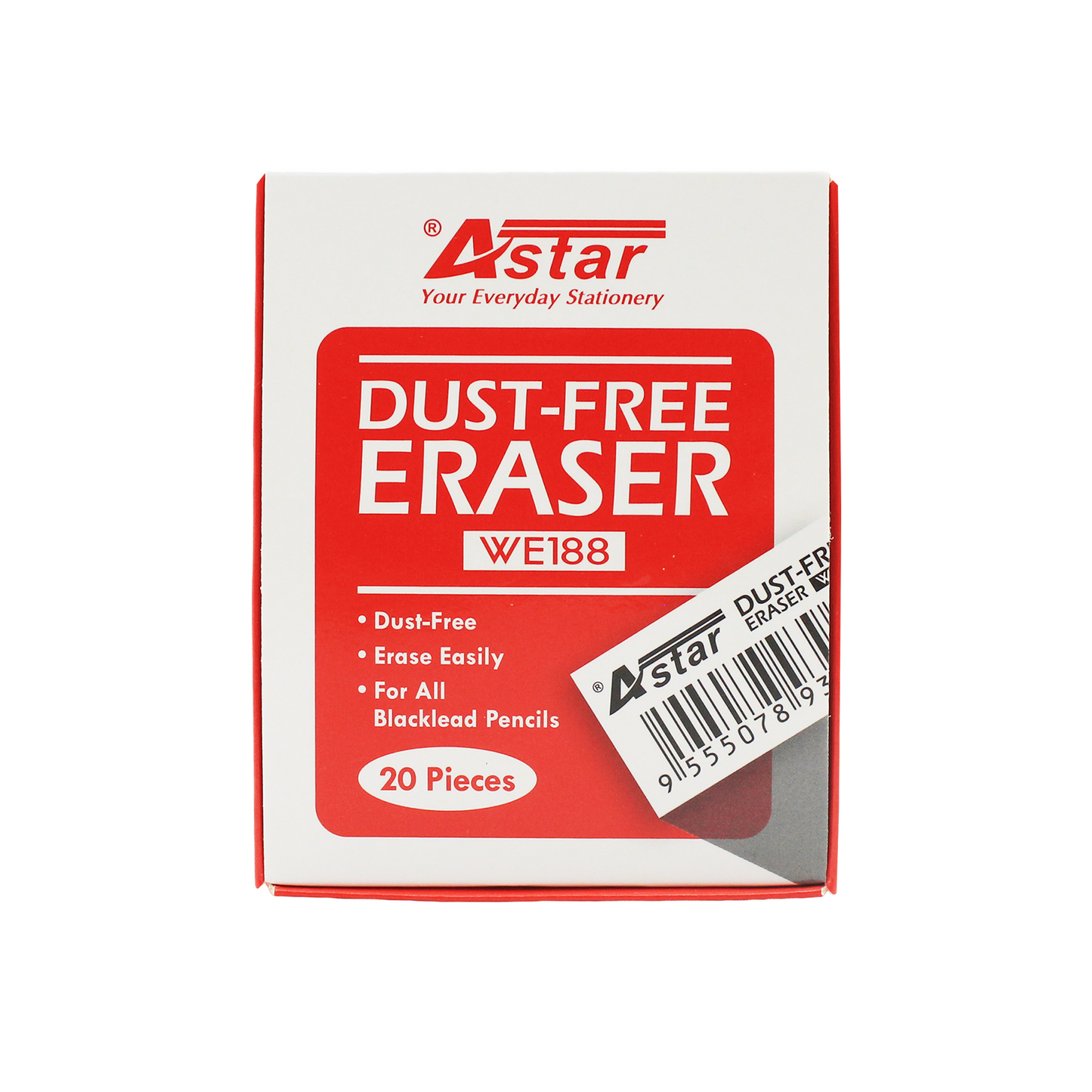 WE188 - ASTAR DUST-FREE ERASER, WHITE